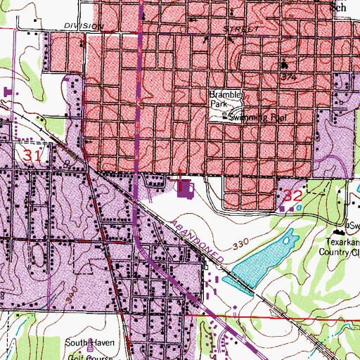 Topographic Map of College Hill Middle School, AR