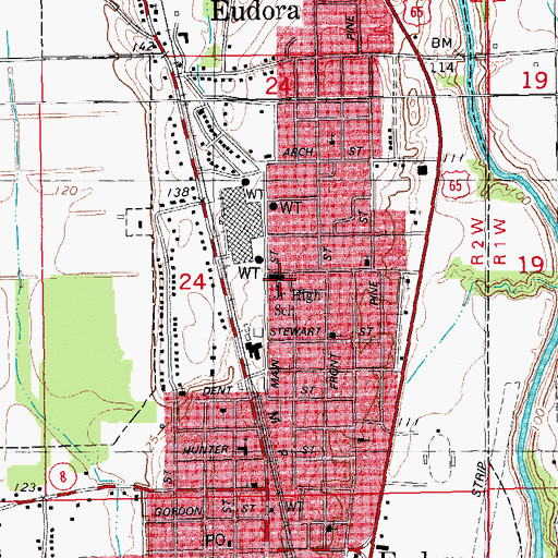 Topographic Map of G C Johns Lower Elementary School, AR