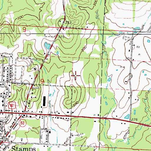 Topographic Map of Lafayette County High School, AR