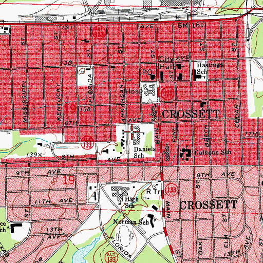 Topographic Map of Daniel Intermediate School, AR