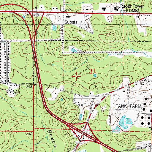 Topographic Map of El Dorado High School, AR