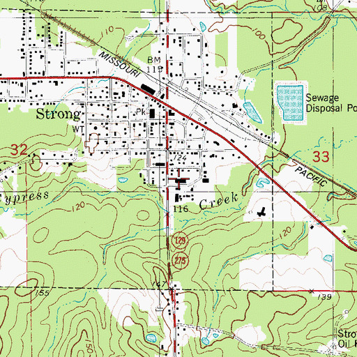 Topographic Map of Gardner - Strong Elementary School, AR
