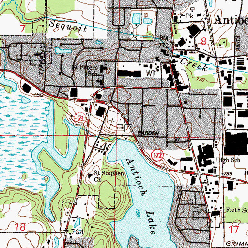 Topographic Map of First Church of Christ, IL