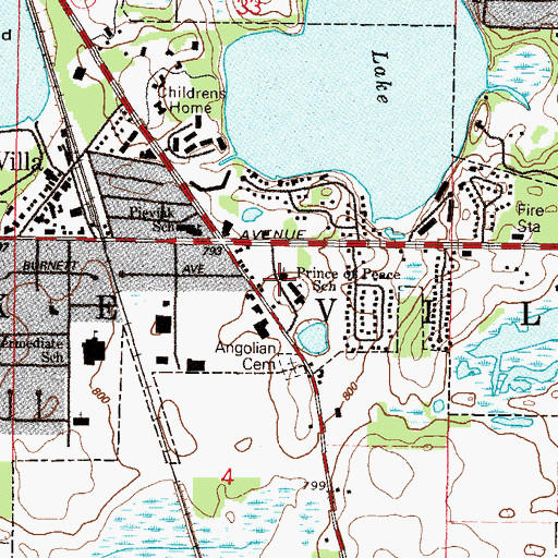 Topographic Map of Prince of Peace Catholic Church, IL