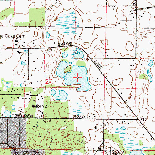 Topographic Map of Hendrick Lake, IL