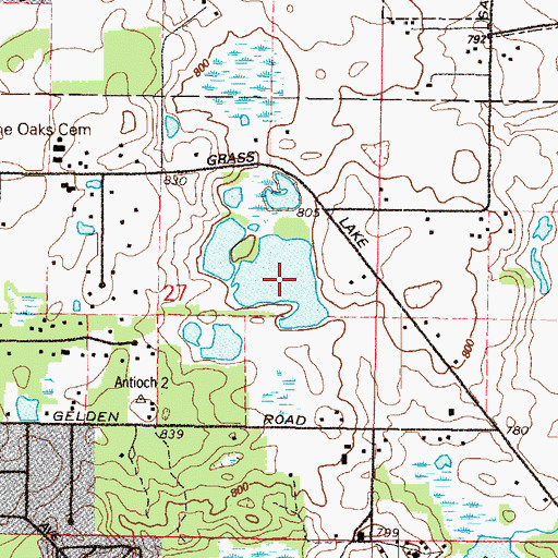 Topographic Map of Hendrick Lake, IL