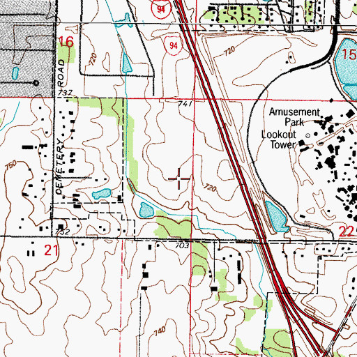 Topographic Map of Grand Tri State Business Park, IL