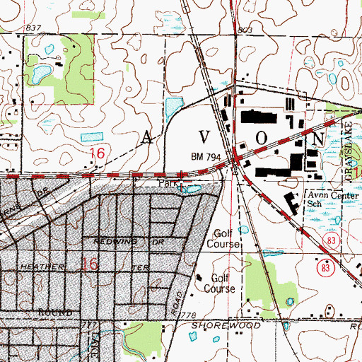 Topographic Map of Gateway Park, IL
