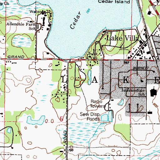 Topographic Map of Lake Villa Park, IL