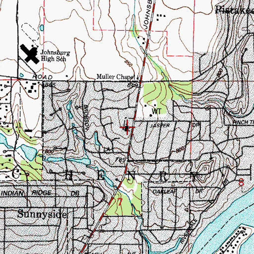 Topographic Map of Meadowland Community Church, IL
