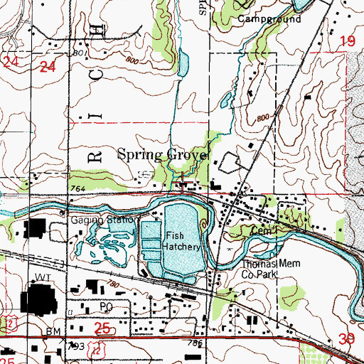 Topographic Map of Saint Peter Church, IL