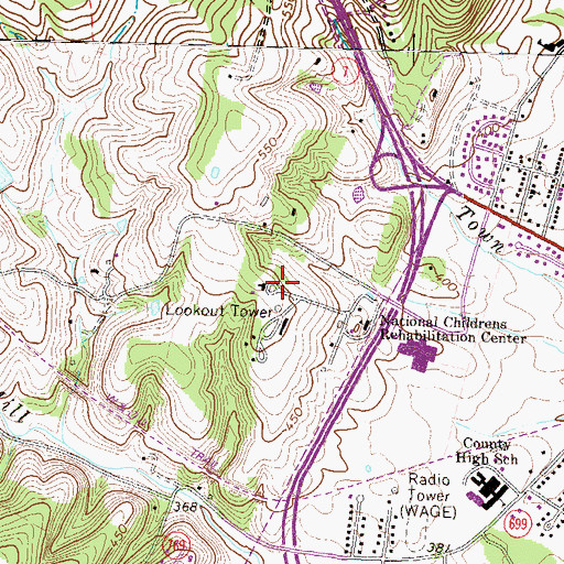 Topographic Map of Rust Sanctuary, VA