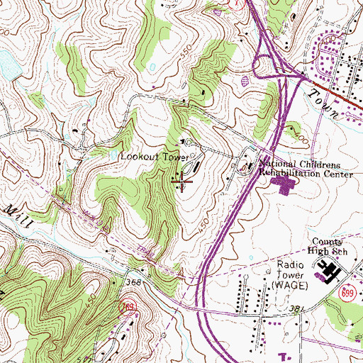 Topographic Map of Graydon Manor, VA