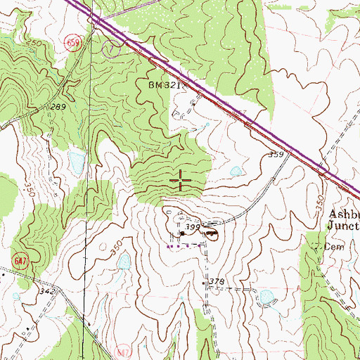 Topographic Map of Belmont Country Club, VA