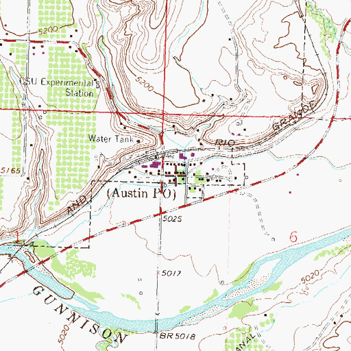 Topographic Map of Austin, CO