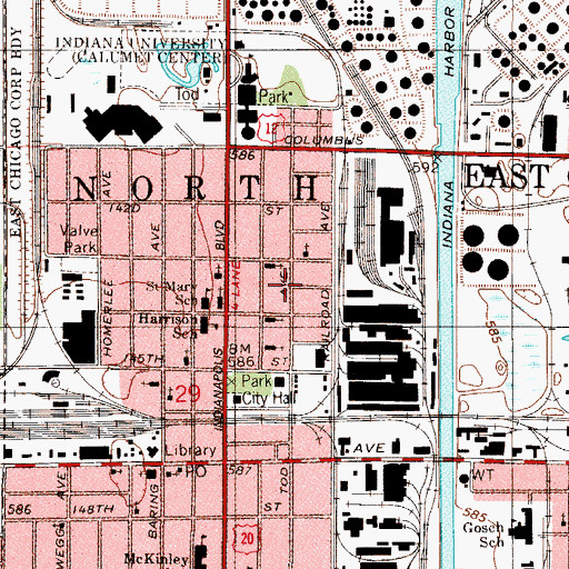 Topographic Map of Evangelistic Temple Shalom, IN