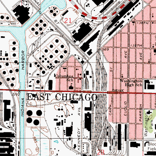 Topographic Map of Zion Tabernacle Pentecostal Church, IN