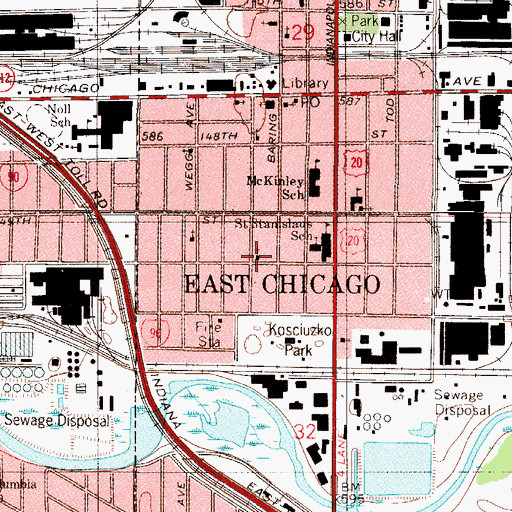 Topographic Map of Word International Apostleship Church, IN