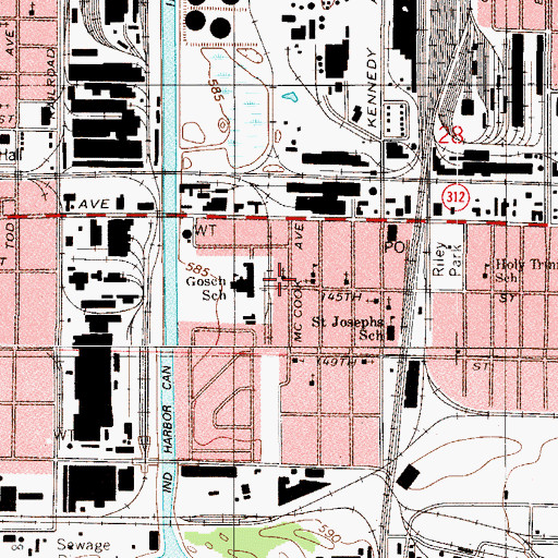 Topographic Map of Greater First Baptist Church, IN