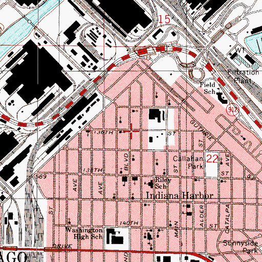 Topographic Map of Carnegie Library, IN