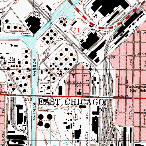 Topographic Map of Antioch Baptist Church, IN