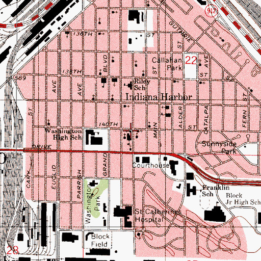 Topographic Map of Assumption Church of the Blessed Virgin, IN