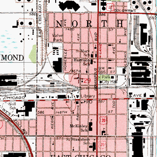 Topographic Map of Congregation Beth Shalom Synagogue, IN