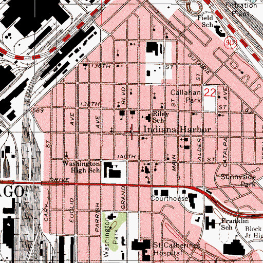 Topographic Map of Covenant Evangelical Mission Church, IN