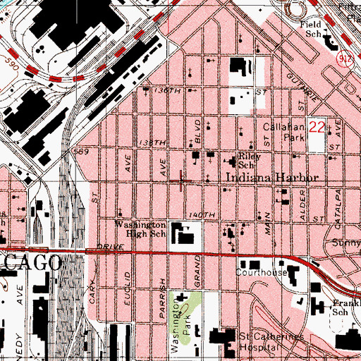 Topographic Map of Enterprise Baptist Church, IN
