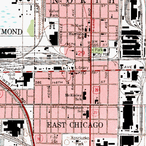 Topographic Map of First Methodist Episcopal Church (historical), IN