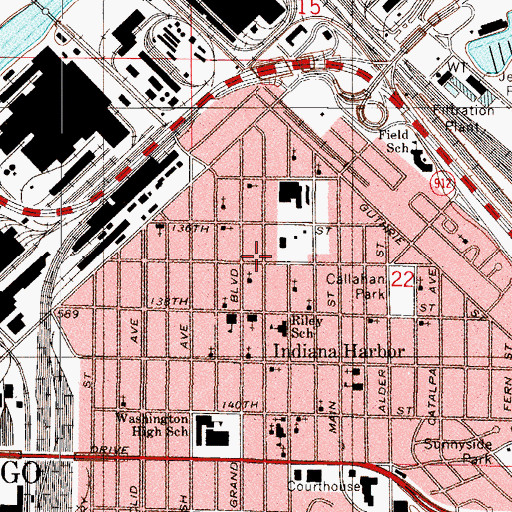 Topographic Map of Metropolitan Christian Methodist Episcopal Church, IN