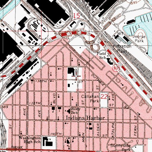 Topographic Map of Our Lady of Guadalupe Roman Catholic Church, IN