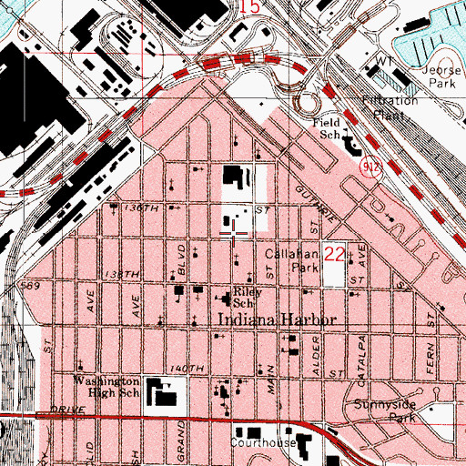 Topographic Map of Saint George's Roumanian Orthodox Church (historical), IN