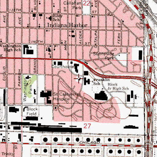 Topographic Map of Saint Mark African Methodist Episcopal Zion Church, IN