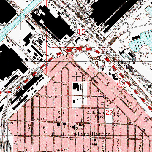 Topographic Map of Three Saints Independent Roumanian Orthodox Church, IN
