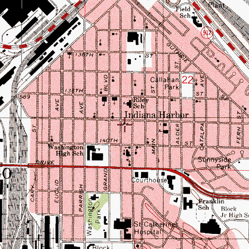 Topographic Map of Saint Francisci School (historical), IN