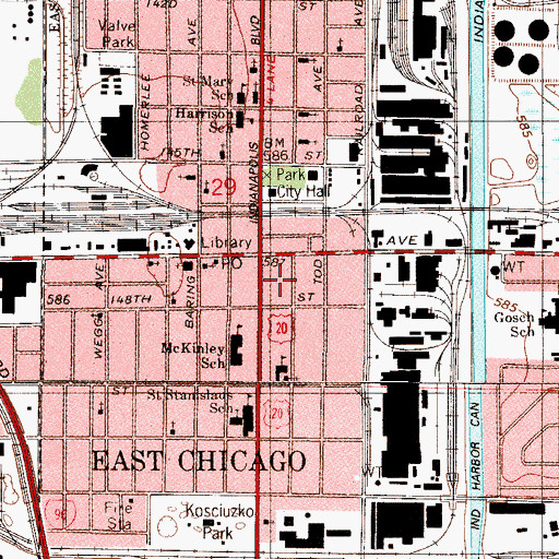 Topographic Map of Saint Joseph's College (historical), IN