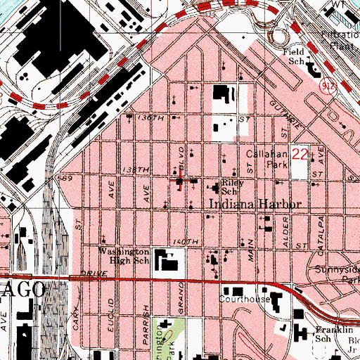 Topographic Map of Saint Patrick's School (historical), IN