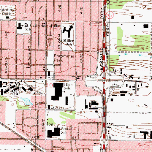 Topographic Map of Cline Gardens Christian Church, IN