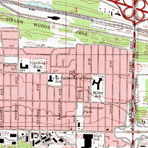Topographic Map of Hessville Bible Church, IN