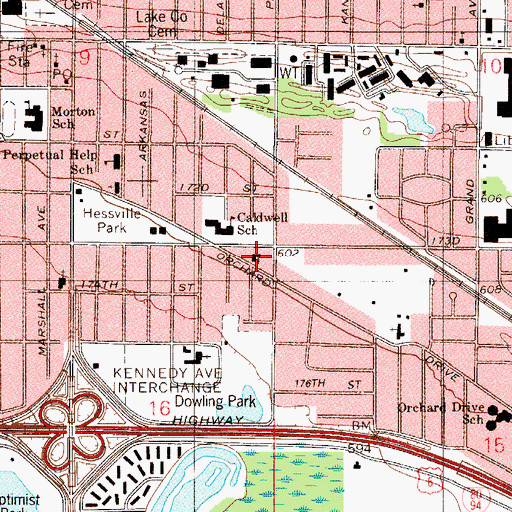 Topographic Map of Terrace Park Church of God, IN