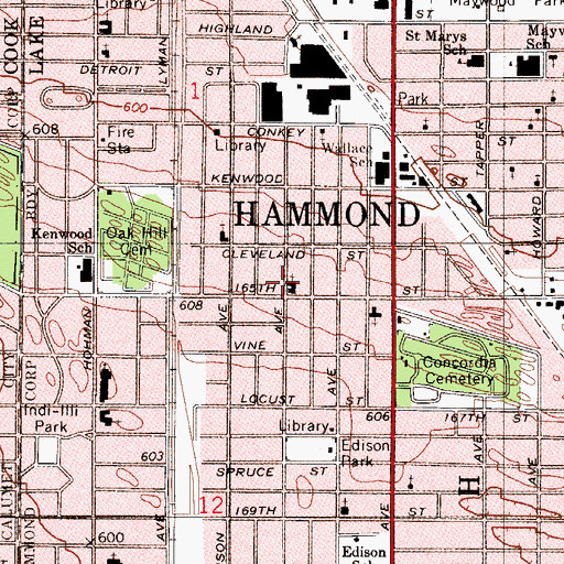 Topographic Map of Christian Fellowship Church, IN