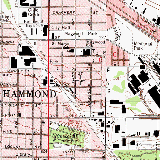 Topographic Map of Emmanuel Temple Apostolic Church, IN