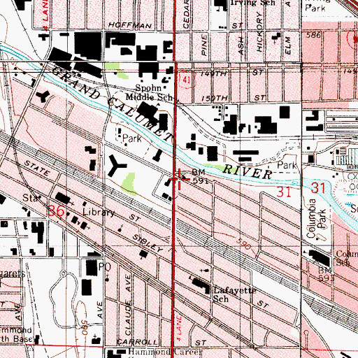 Topographic Map of First Church of the Nazarene, IN