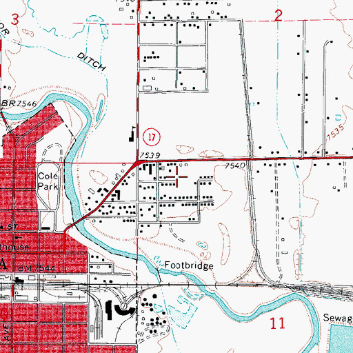 Topographic Map of KGIW-AM (Alamosa), CO