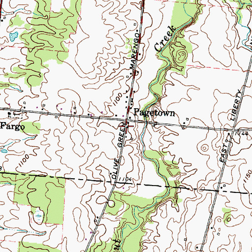 Topographic Map of Pagetown Post Office (historical), OH