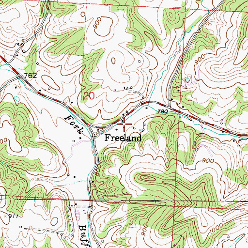 Topographic Map of Freeland Post Office (historical), OH
