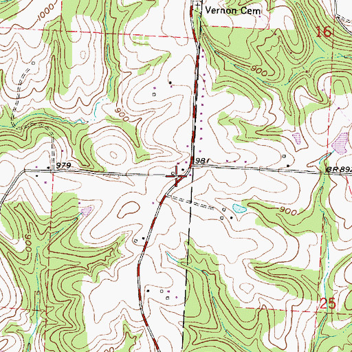 Topographic Map of East Greenwood Post Office (historical), OH