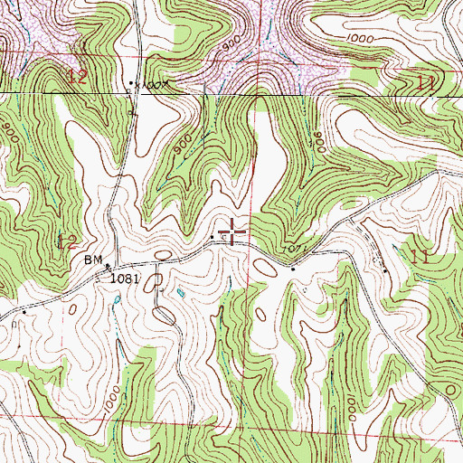 Topographic Map of Ferncliff Post Office (historical), OH
