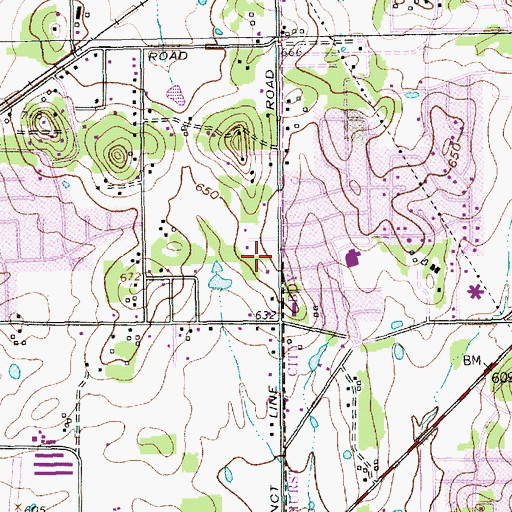 Topographic Map of Shady Grove Baptist Church, TX